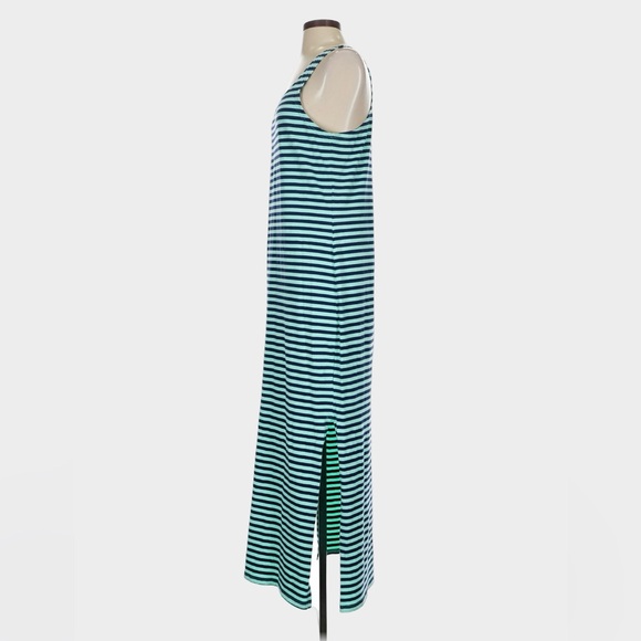 Tuckernuck Sail to Sable Striped Tank Maxi Dress Green Navy Blue Small Nautical - Picture 6 of 11
